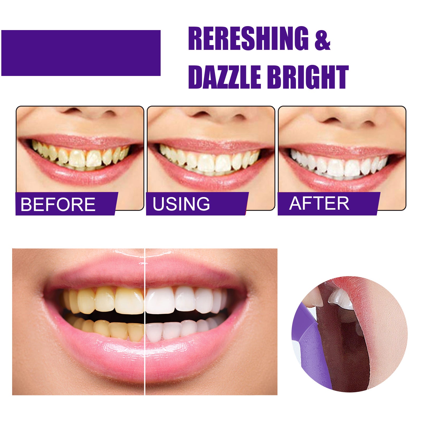 V34 Purple Toned Tooth Mousse Toothpaste Teeth Cleaning Stains Smoke Tartar Oral Care