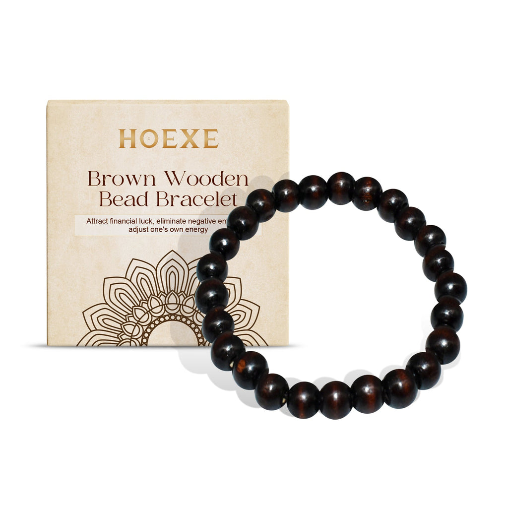 Black Coffee Wood Bead Bracelet Daily Hand Simple Fashion Everything With Niche Design Wood Bead Bracelet