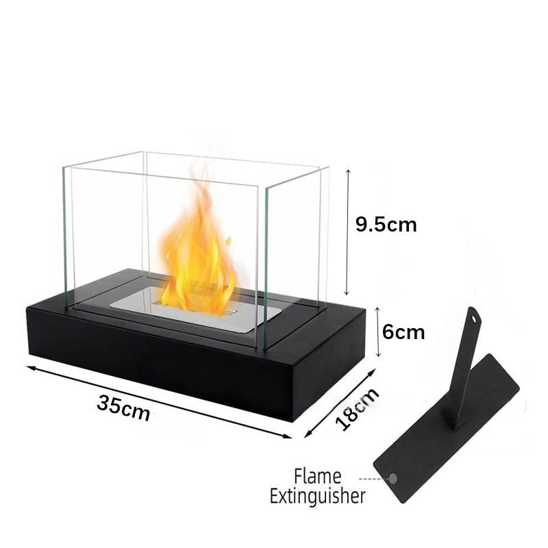 Four sided square alcohol fireplace lamp bar atmosphere desktop decoration heating oven lamp home real fire fireplace