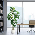 Faux Fiddle Leaf Fig Tree In White Planter 6'