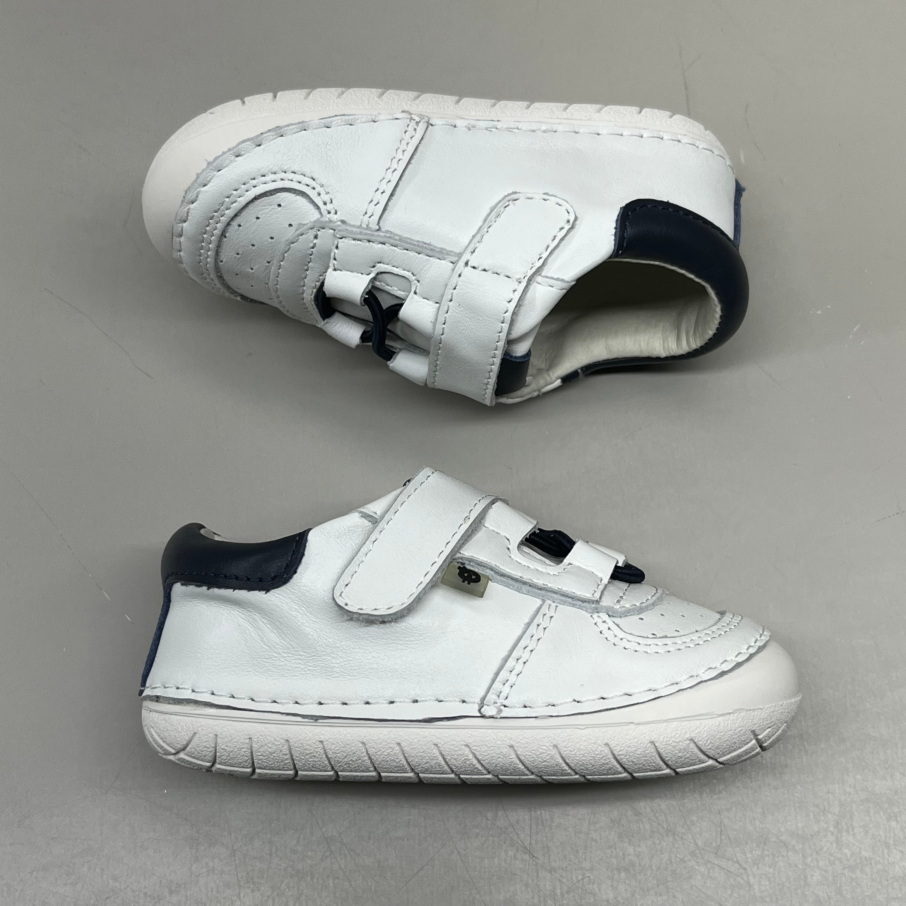 OLD SOLES Baby Rebel Pave Leather Shoe Sz 21 US 5 Snow/Navy #4090