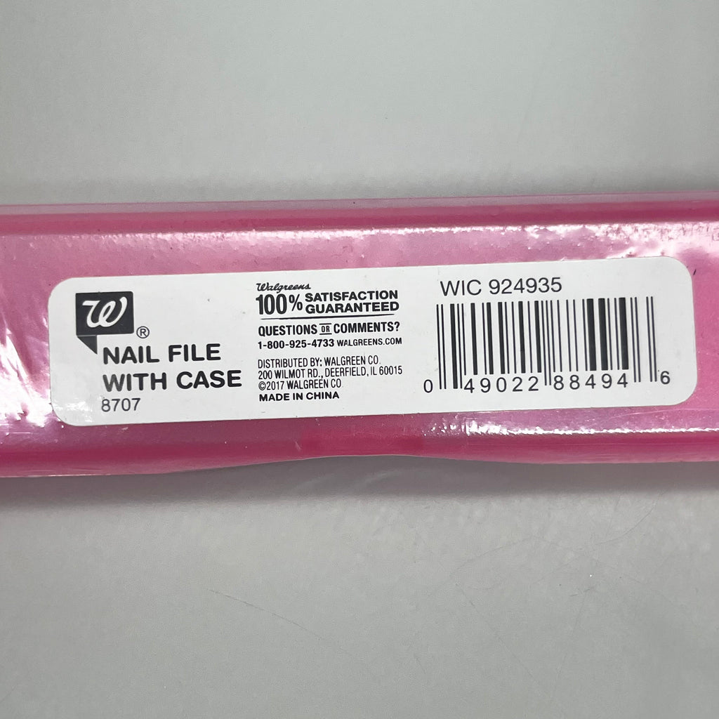 WALGREENS (6 PACK!) Nail File With Case 7 1/2" Pink Mountains WIC 924935