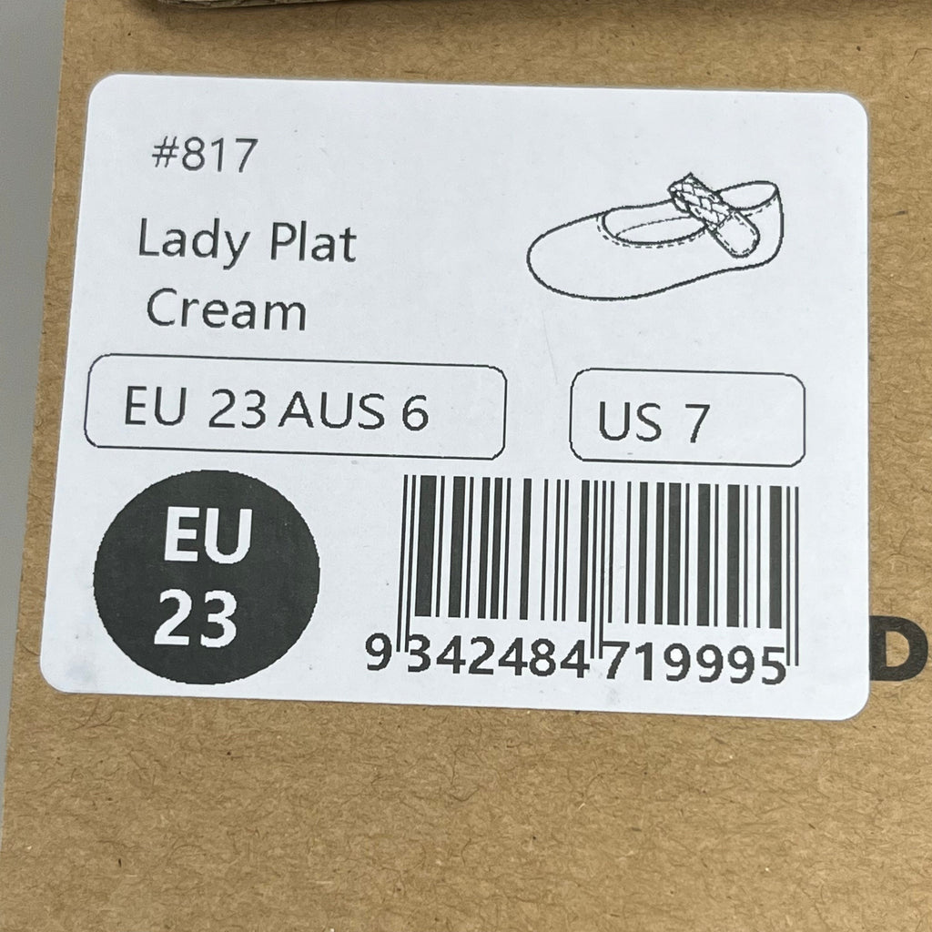 OLD SOLES Lady Plat Braided Strap Leather Shoe Kid’s Sz 23 US 7 Cream #817