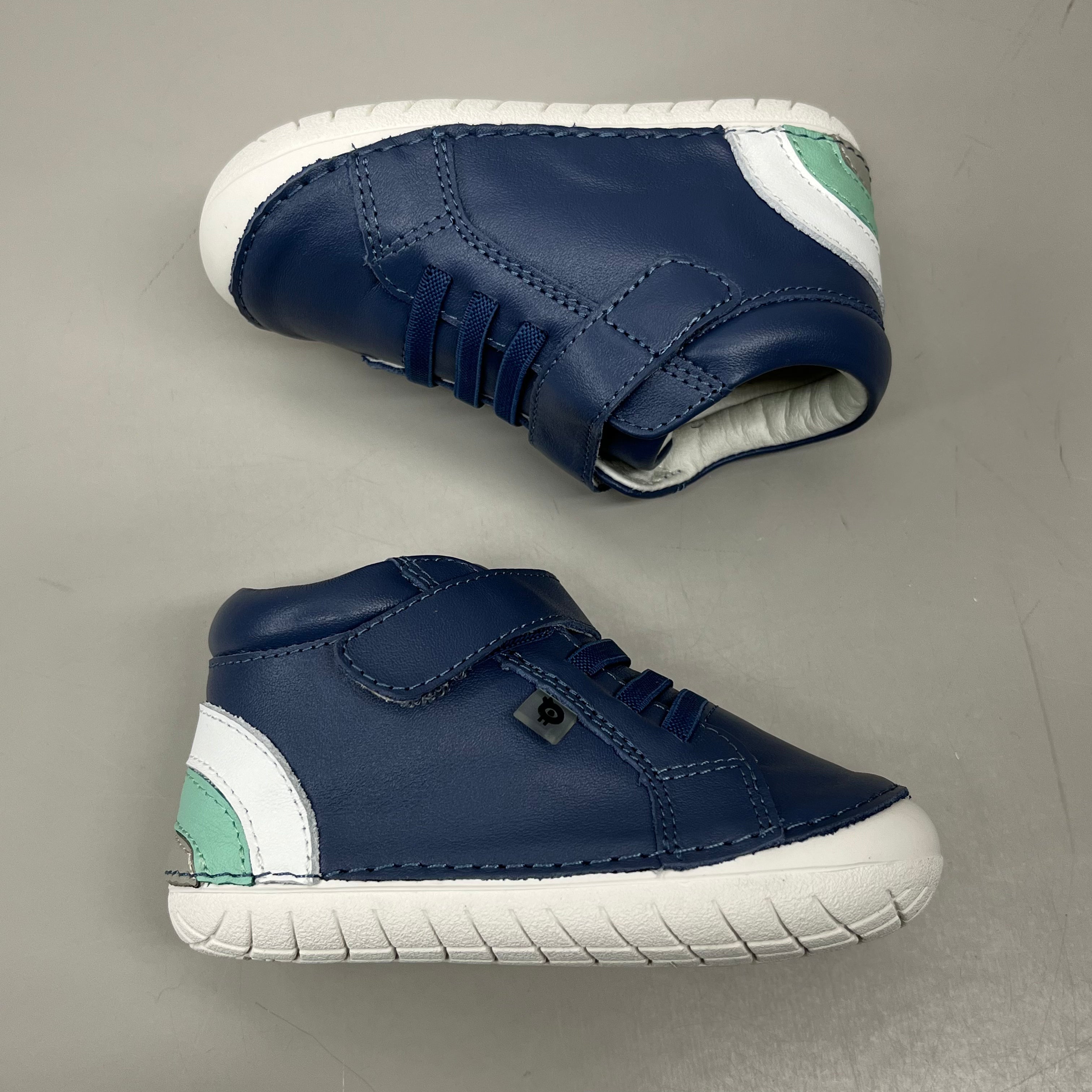 OLD SOLES Baby Rainbow Champster Leather Shoe Sz 20 US 4 Petrol/Snow/Jade/Gris #4091