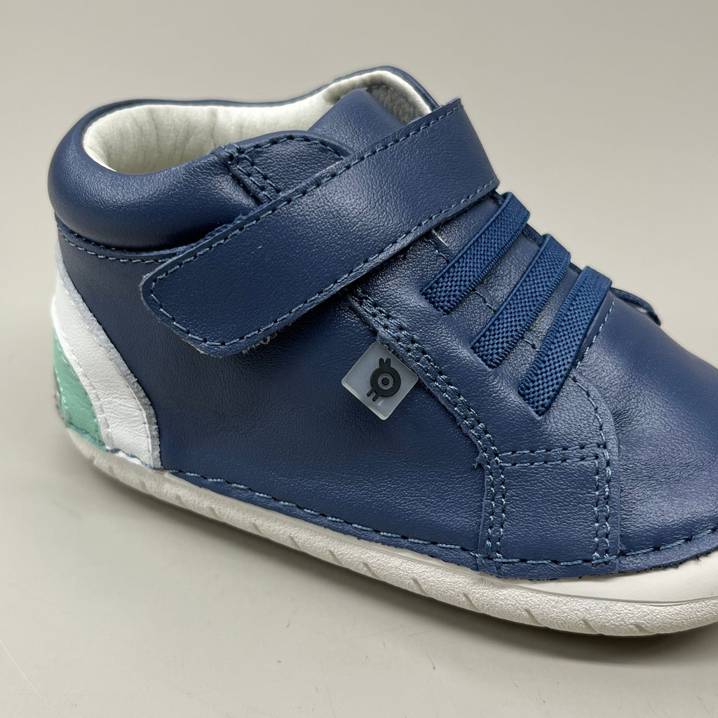 OLD SOLES Baby Rainbow Champster Leather Shoe Sz 20 US 4 Petrol/Snow/Jade/Gris #4091