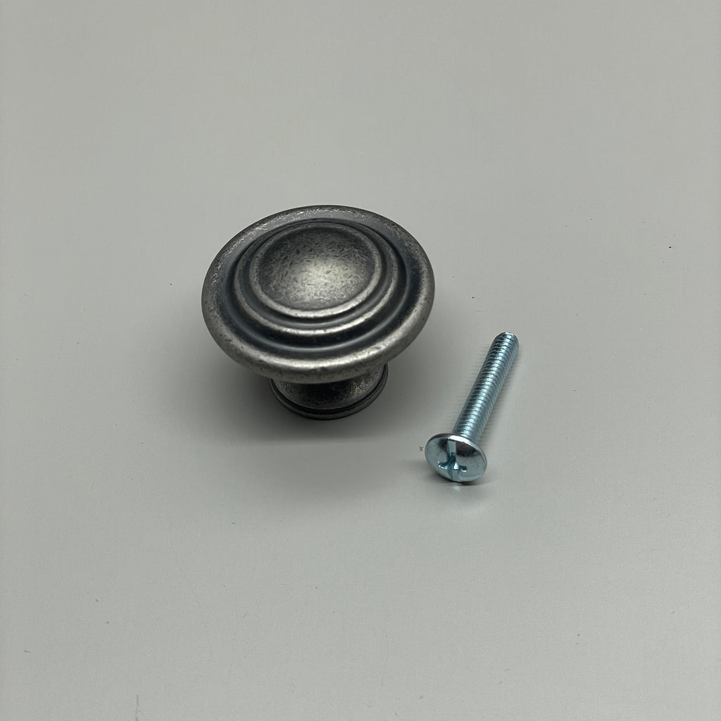 BERENSON (25 PK) Traditional Advantage Weathered Nickel Ringed Knob 9366-10WN-P