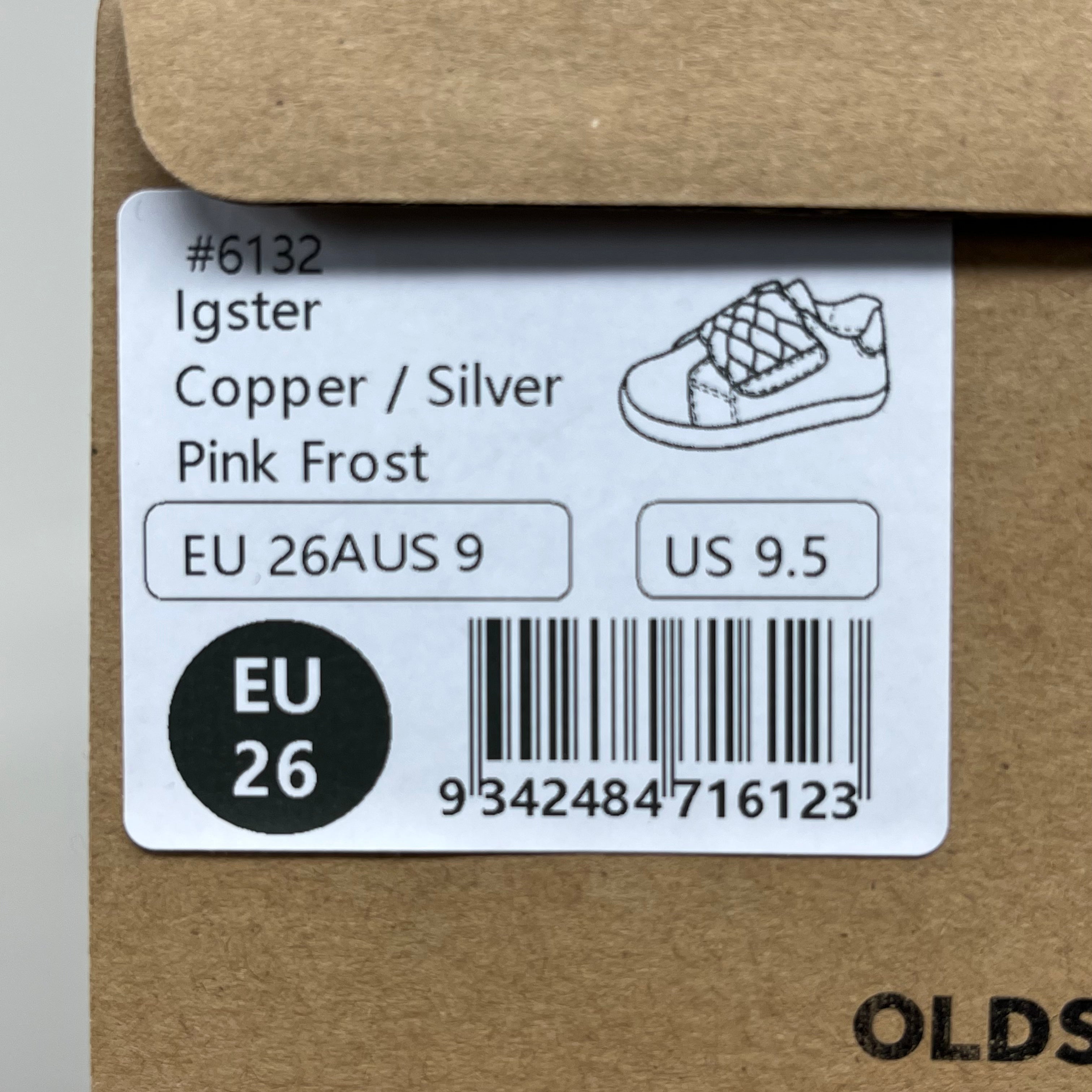OLD SOLES Igster Sneakers Kid's Leather Shoe Sz 26 US 9.5 Copper/Silver/Pink Frost #6132