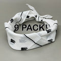 K&N (9 PACK) Bandana Neck Gator Handkerchief White/Black 87-4018-Bandana