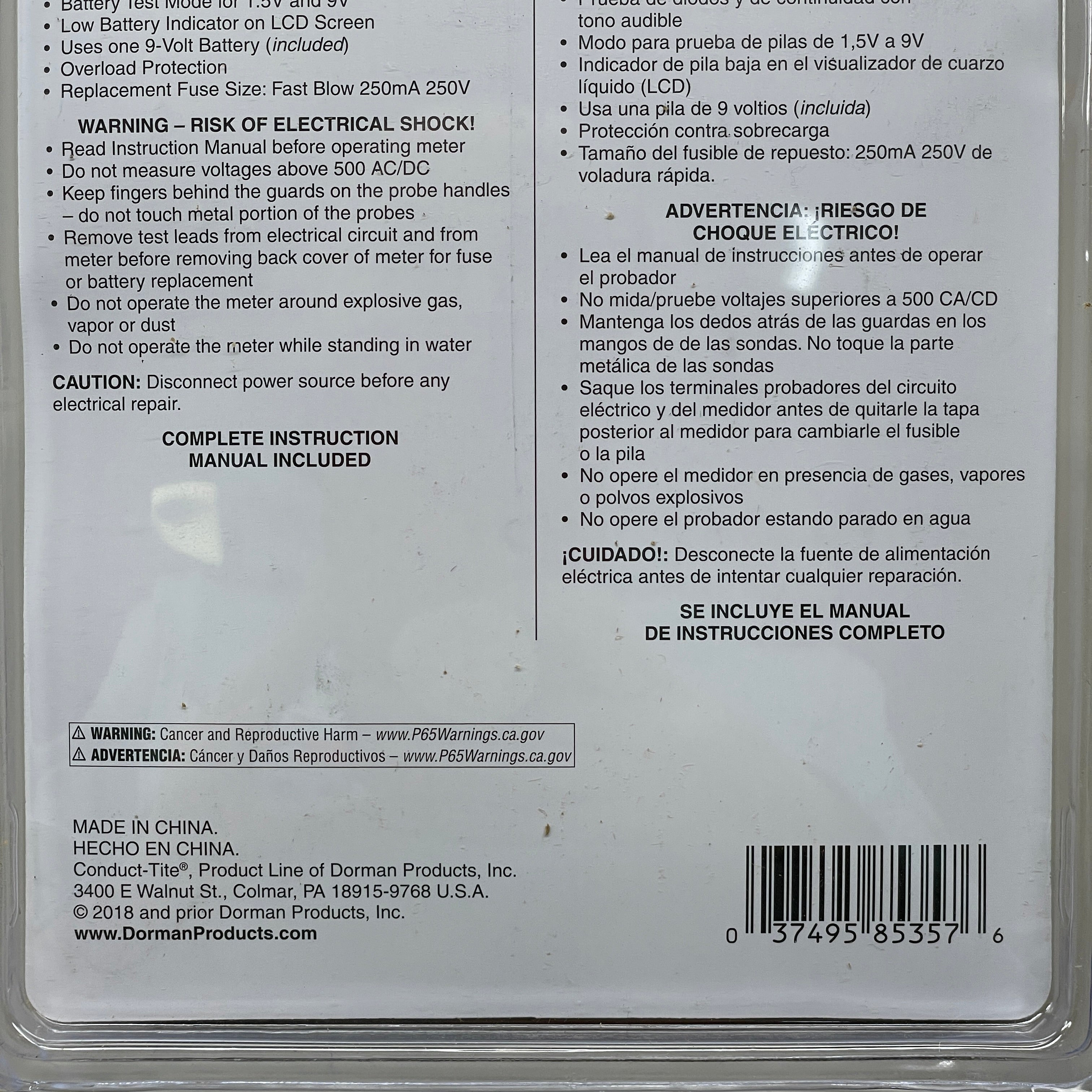 DORMAN Digital Multimeter Tools For Electrical Diagnostics 85357