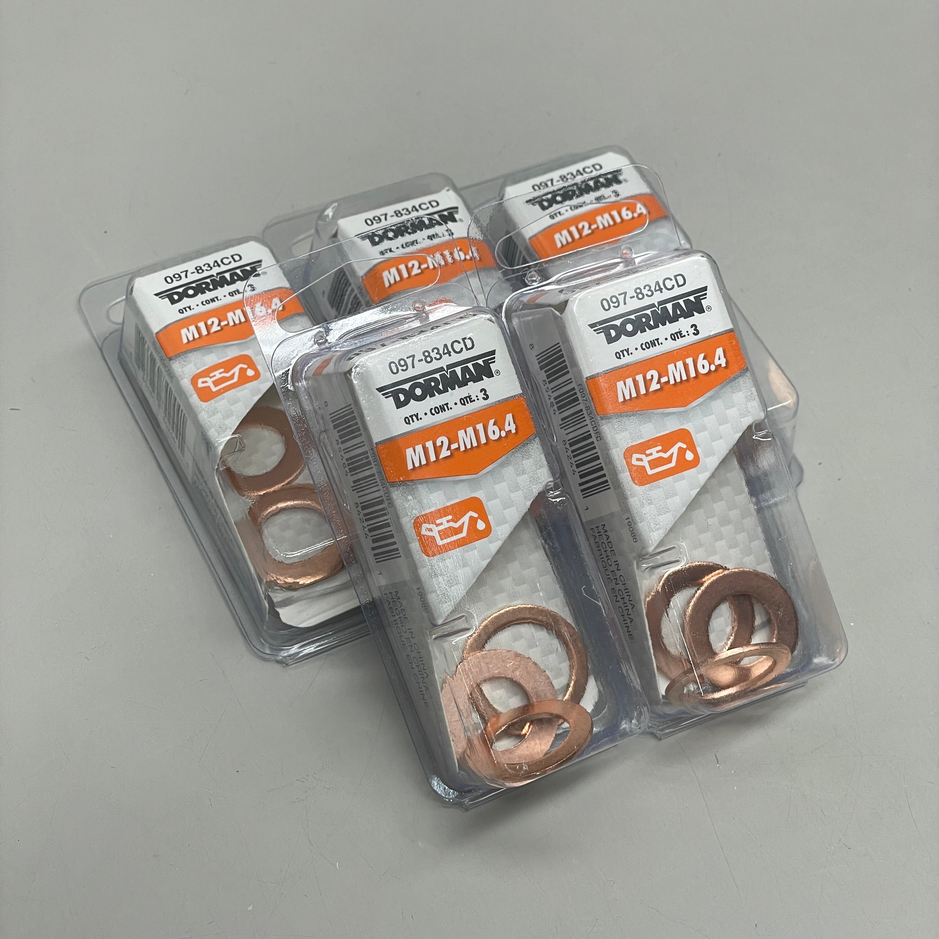 DORMAN (5 Pack) Copper Oil Pan Drain Plug Gaskets 097-834CD