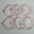 BEST WHOLESALE 6-PACK! Beaded Rose Quartz Crystal Bracelets 3" Silver Tree New