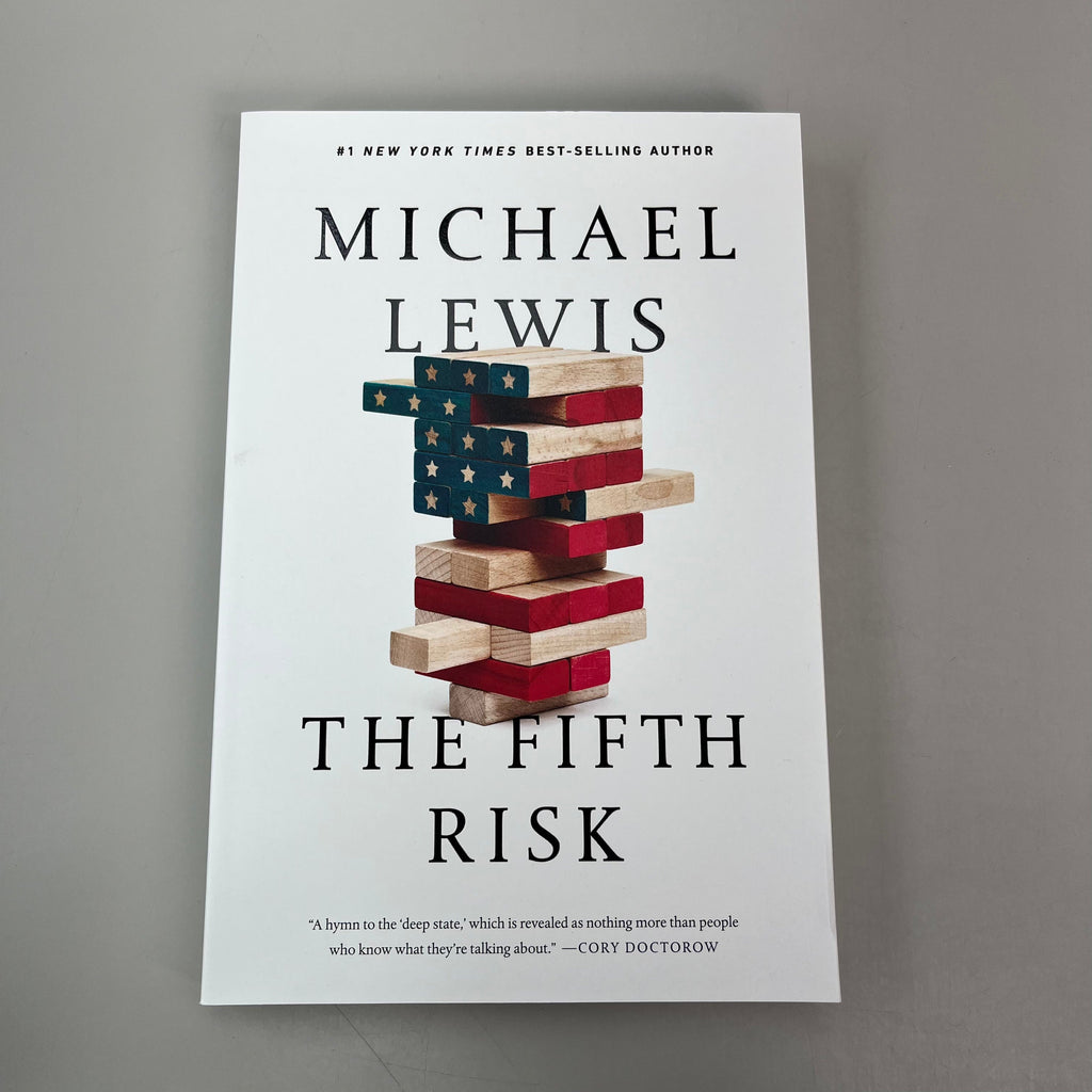 The Fifth Risk Michael Lewis 8" x 5.5" Paperback White Cover (New)