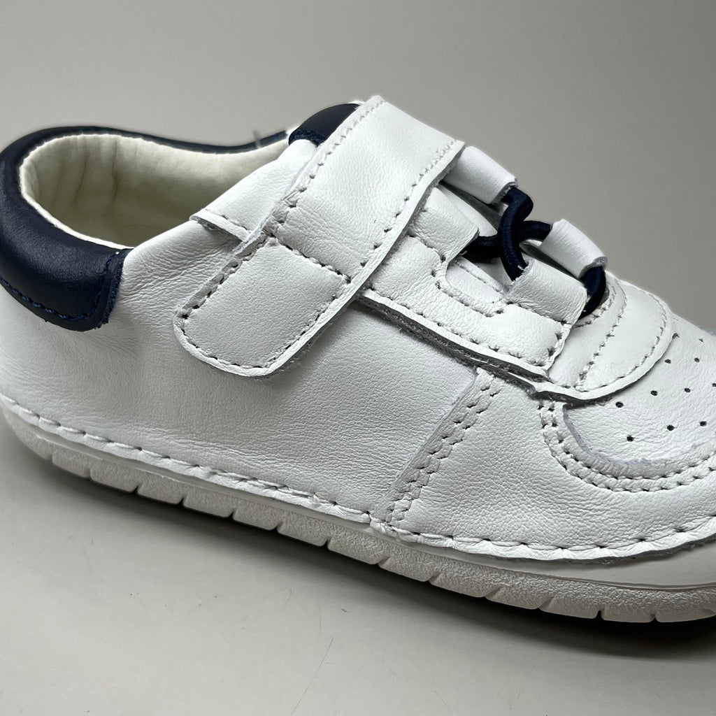 OLD SOLES Baby Rebel Pave Leather Shoe Sz 21 US 5 Snow/Navy #4090