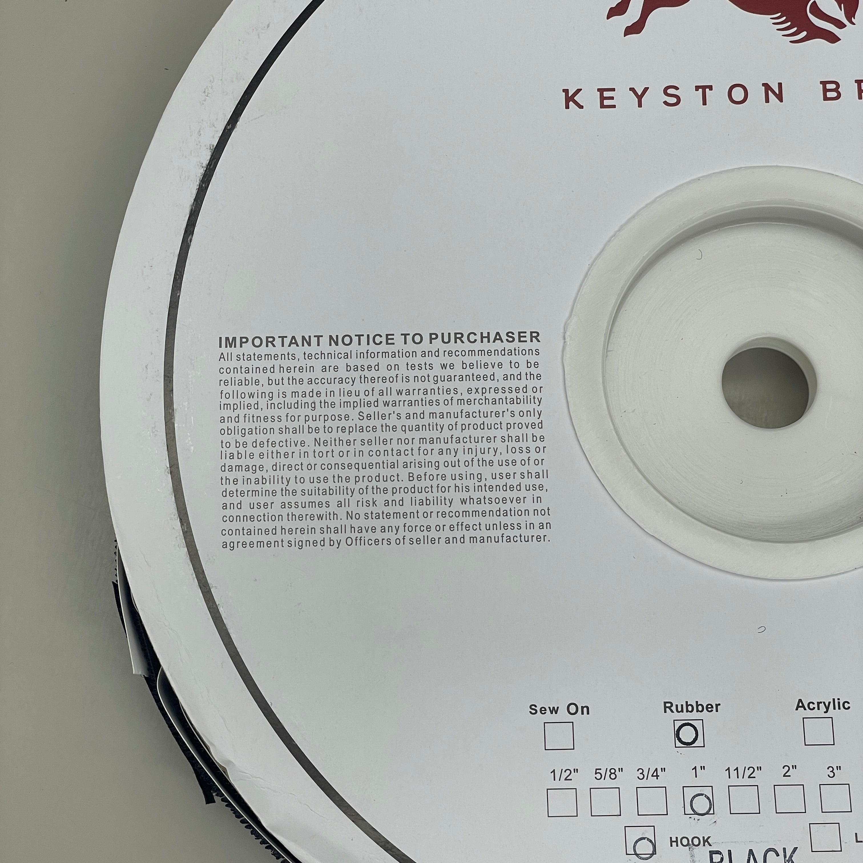 KEYSTON BROS 1" Pressure Sensitive Rubber Based Adhesive Hook 25 yds Black KY1HBPS