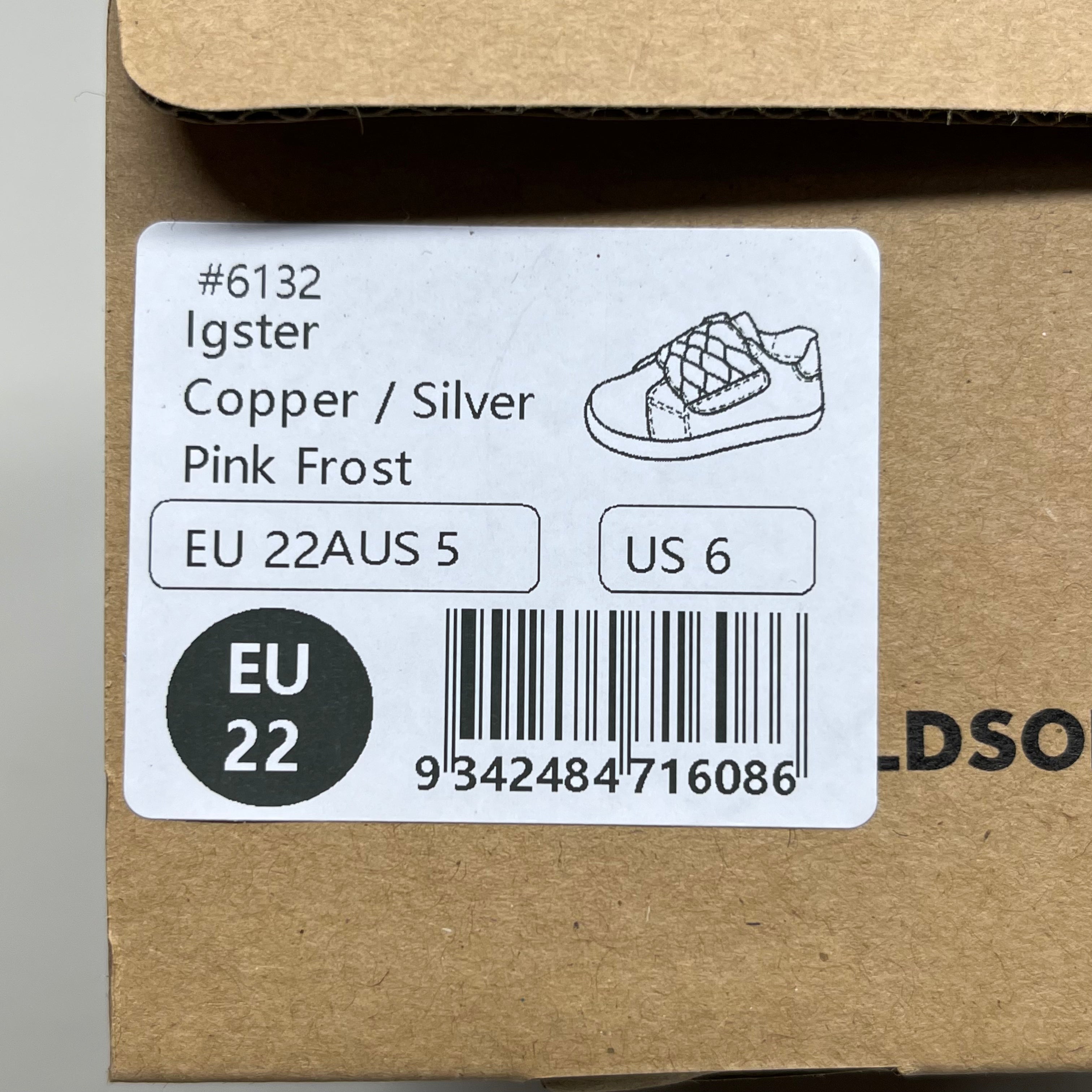 OLD SOLES Igster Sneakers Kid's Leather Shoe Sz 22 US 6 Copper/Silver/Pink Frost #6132