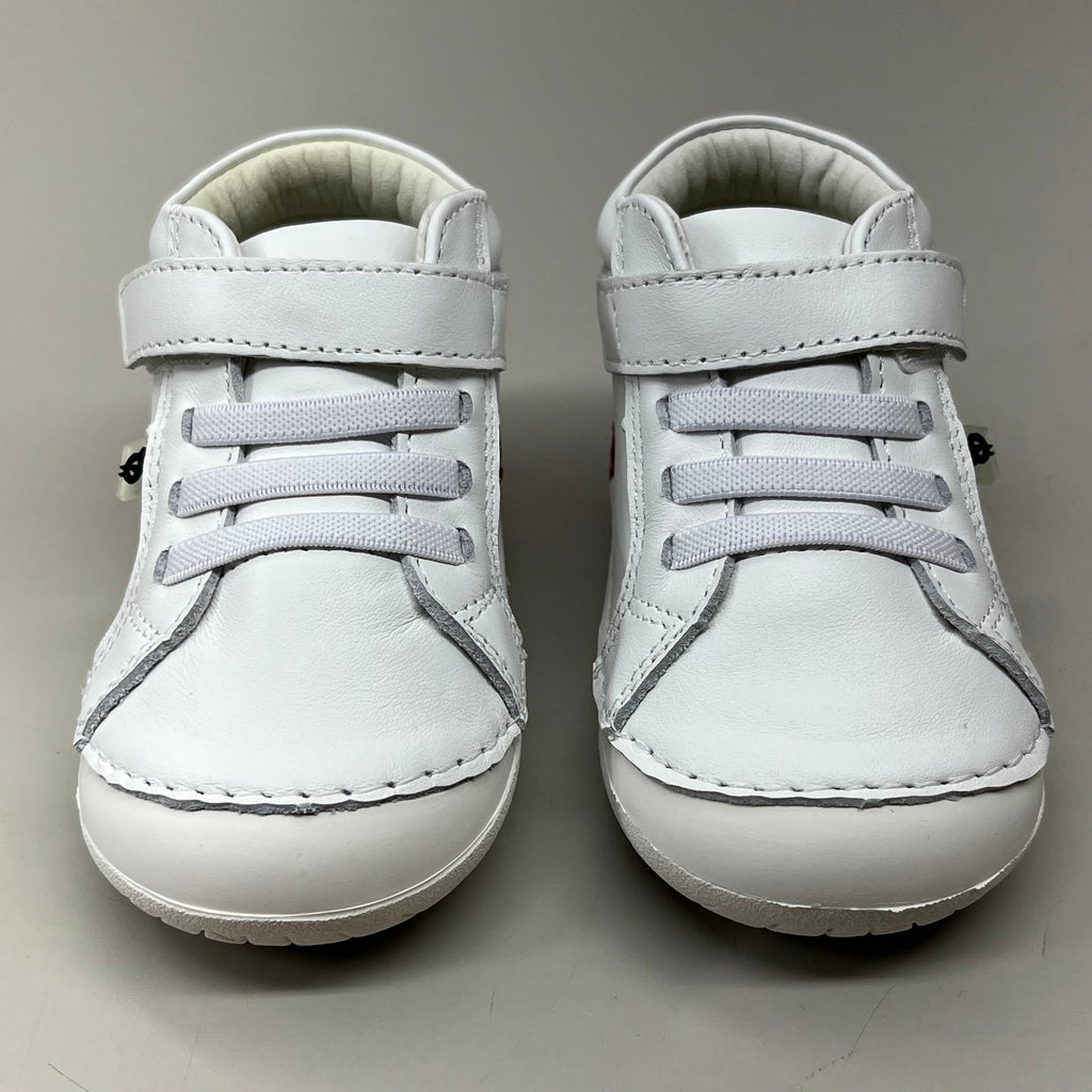 OLD SOLES Baby Champster Leather Shoe Sz 19 US 3 Snow/Red/ Pink/Silver #4091