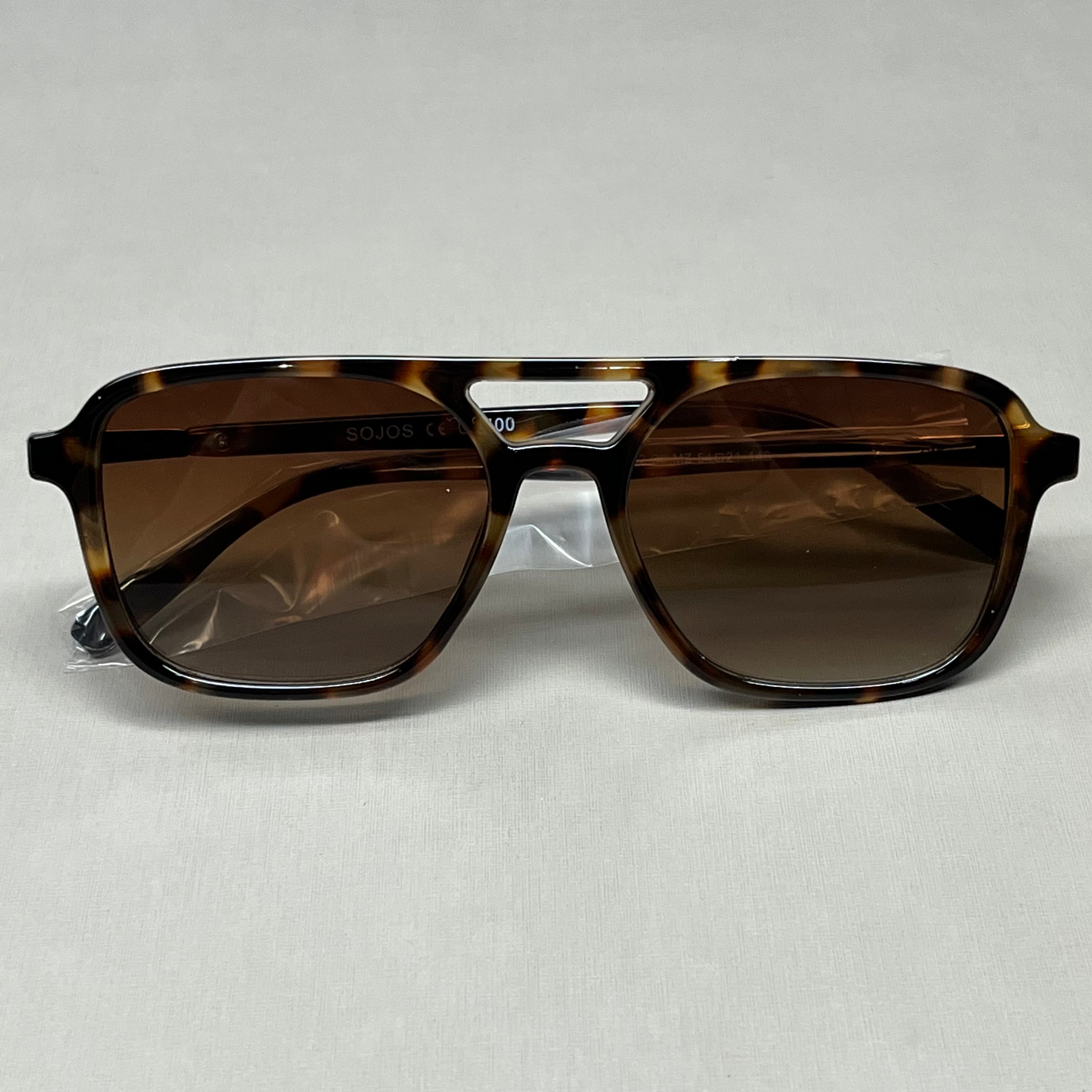 SOJOS Retro Aviator Sunglasses Tortoise Frame Brown Lens SJ2202C3 (New)