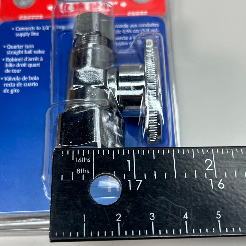 PLUMB PAK 6-PACK! Quarter Turn Straight Ball Valve 1/2" x 3/8" Silver PP63PCLF