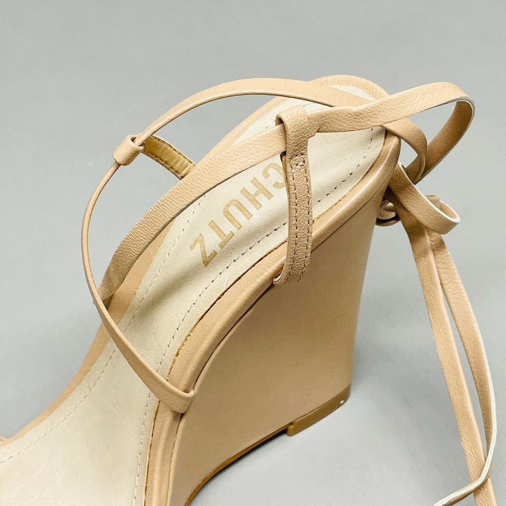 SCHUTZ Deonne Casual Deluxe Nappa Leather Sandal True Beige Sz 8 S013810172 (New)