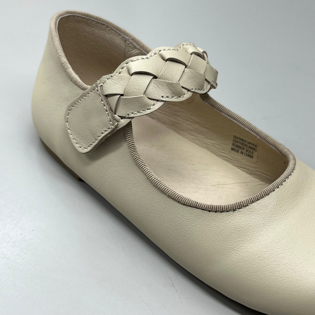 OLD SOLES Lady Plat Braided Strap Leather Shoe Kid’s Sz 29 US 12 Cream #817
