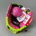 FRANKLIN Sports Youth Ball Glove Right Handed Includes Ball 9" Pink/Green 22852