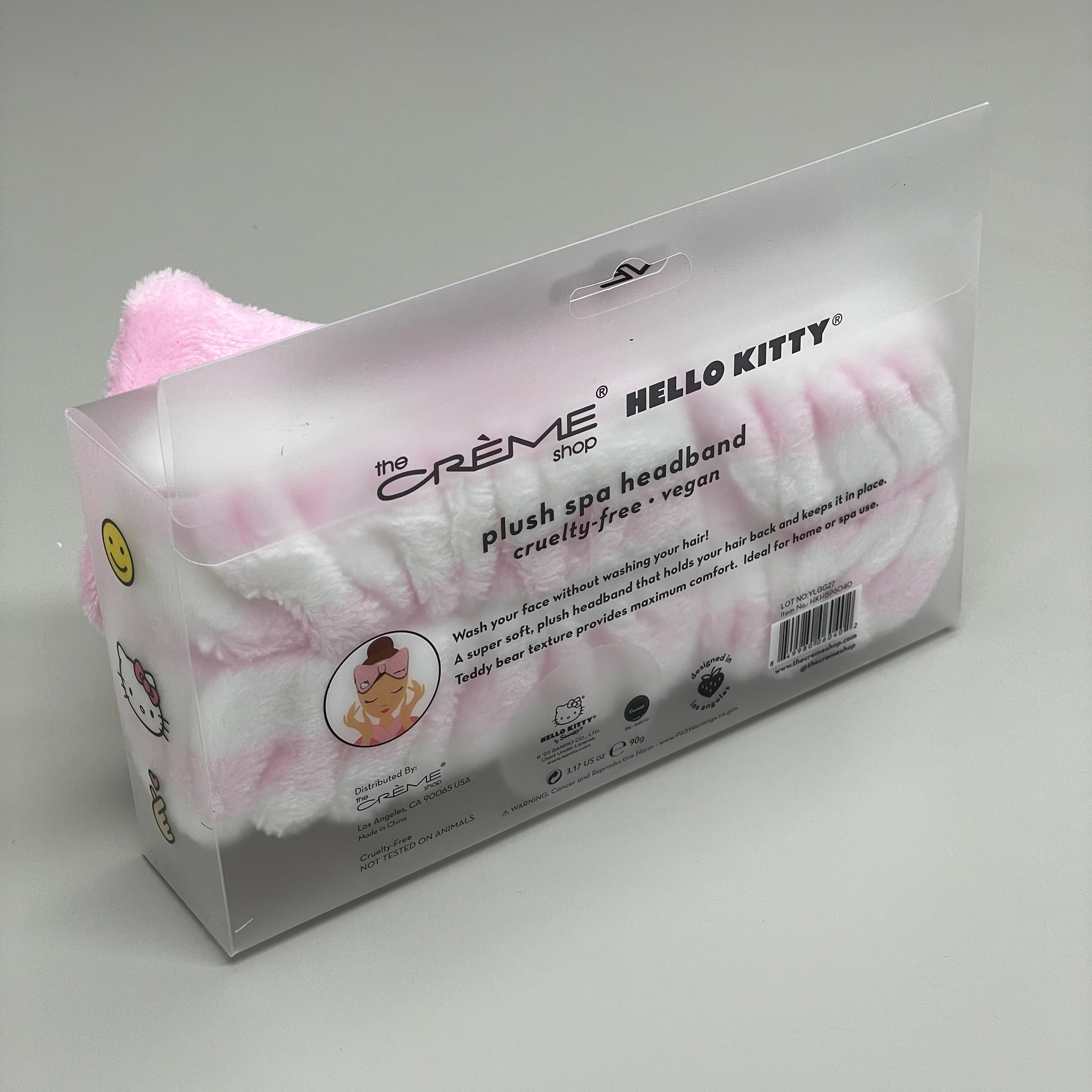 THE CRÈME SHOP Sanrio Hello Kitty Plush Spa Headband Pink Stripe HKHBP6040