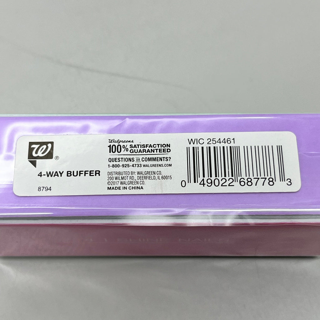 WALGREENS (6 PACK!) 4-Way Nail Buffer 3 1/2" Multi-Color WIC 254461