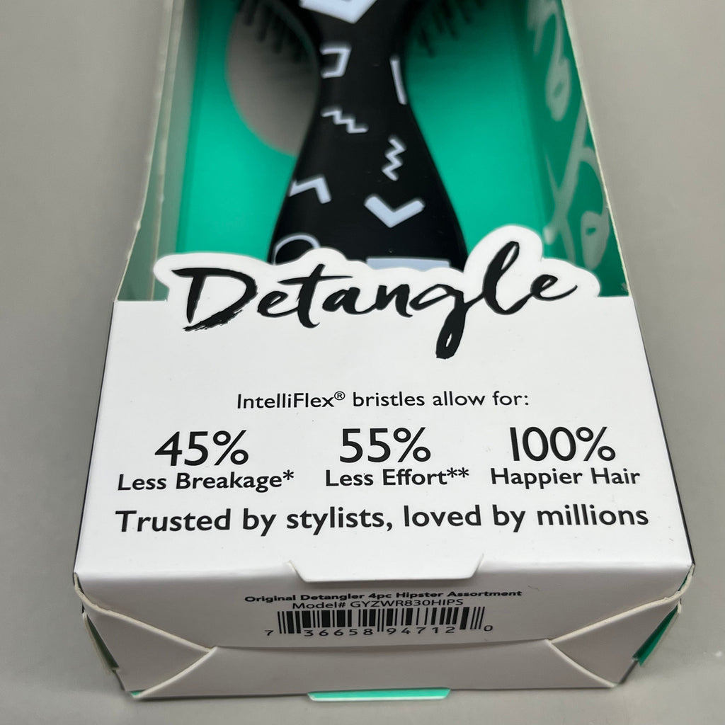 WET BRUSH (2-PACK!) Original Detangler Hipster Assortment Black GYZWR830HIPS