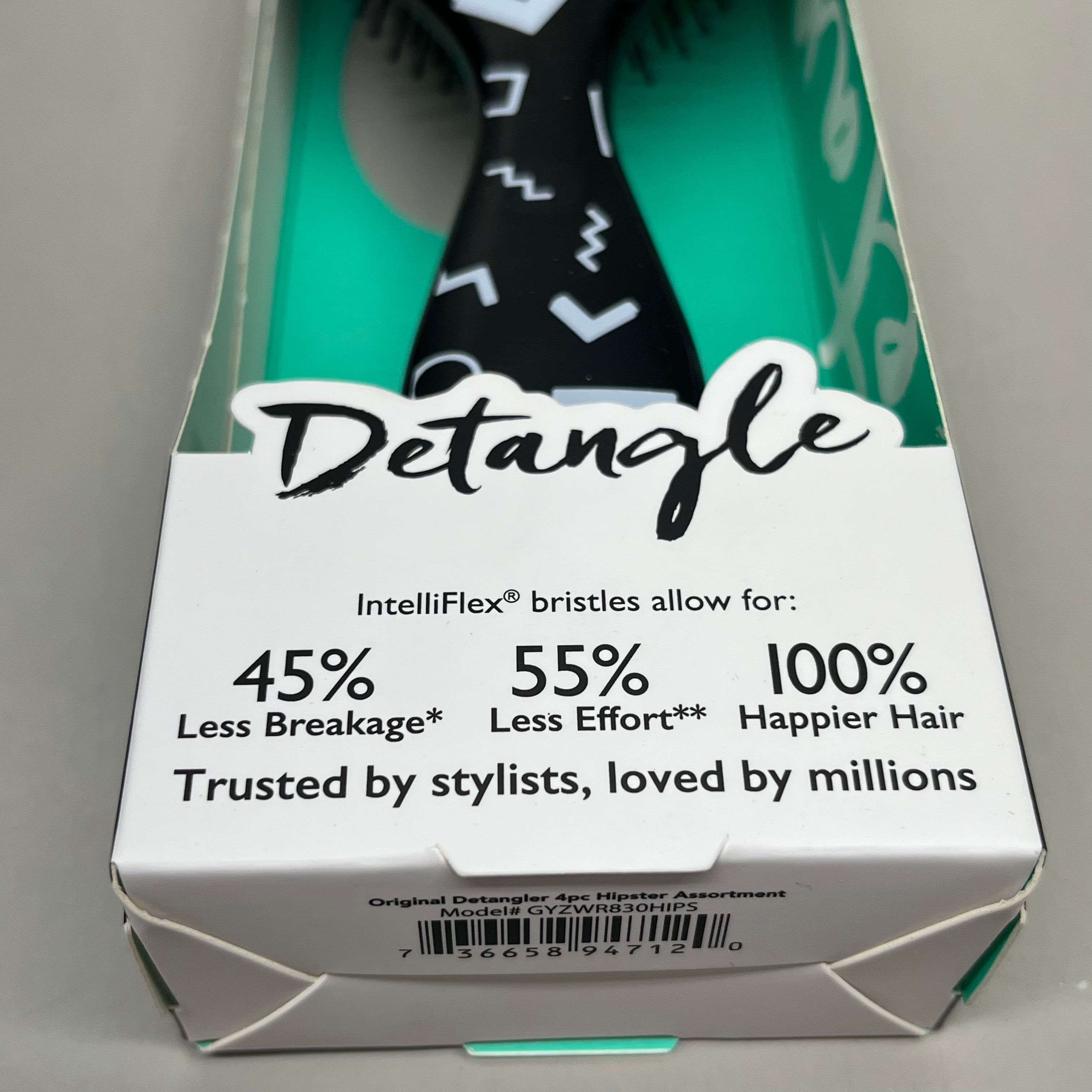 WET BRUSH (2-PACK!) Original Detangler Hipster Assortment Black GYZWR830HIPS