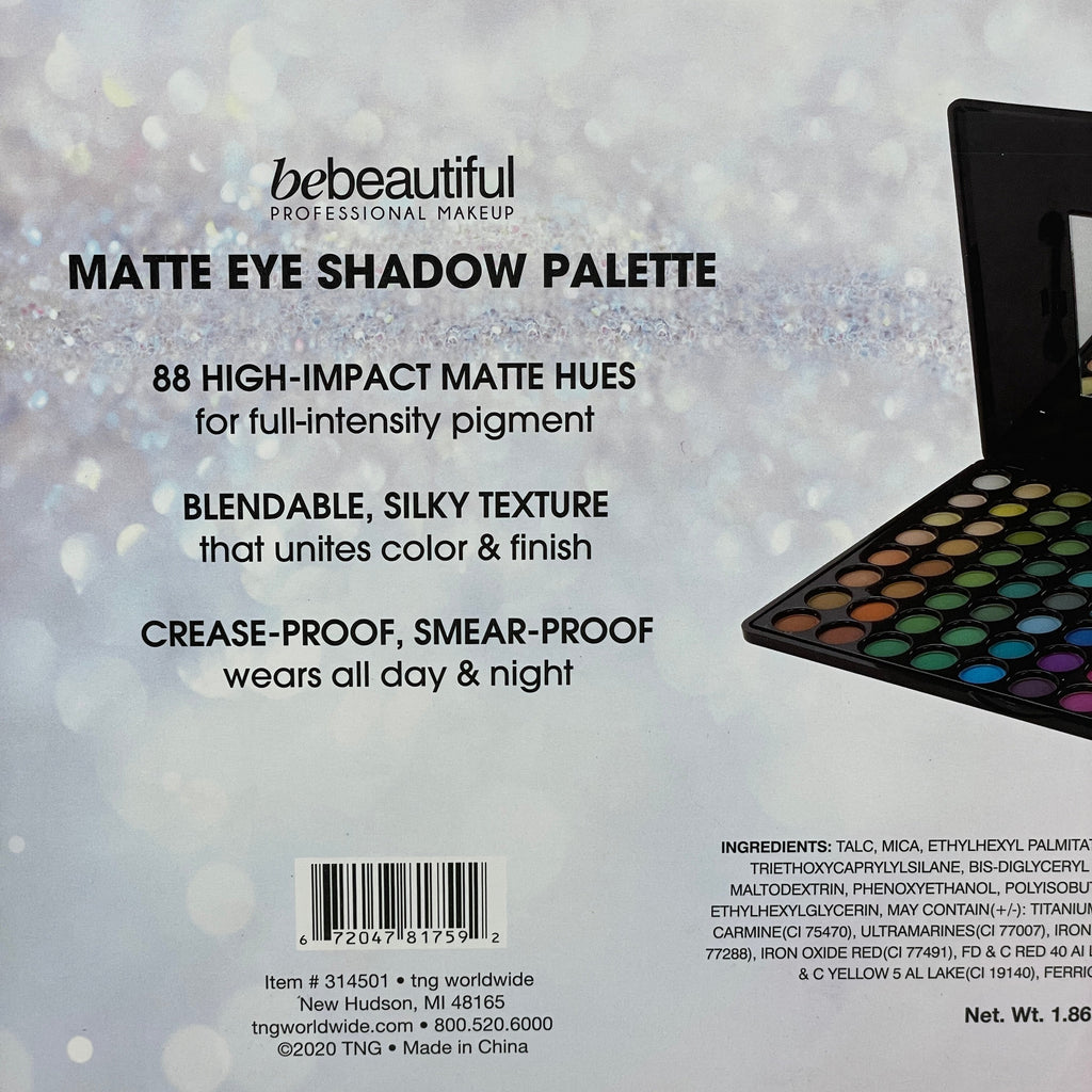 BEBEAUTIFUL (2 PACK) Professional Makeup Eye Shadow 88 Matte Palette 314501