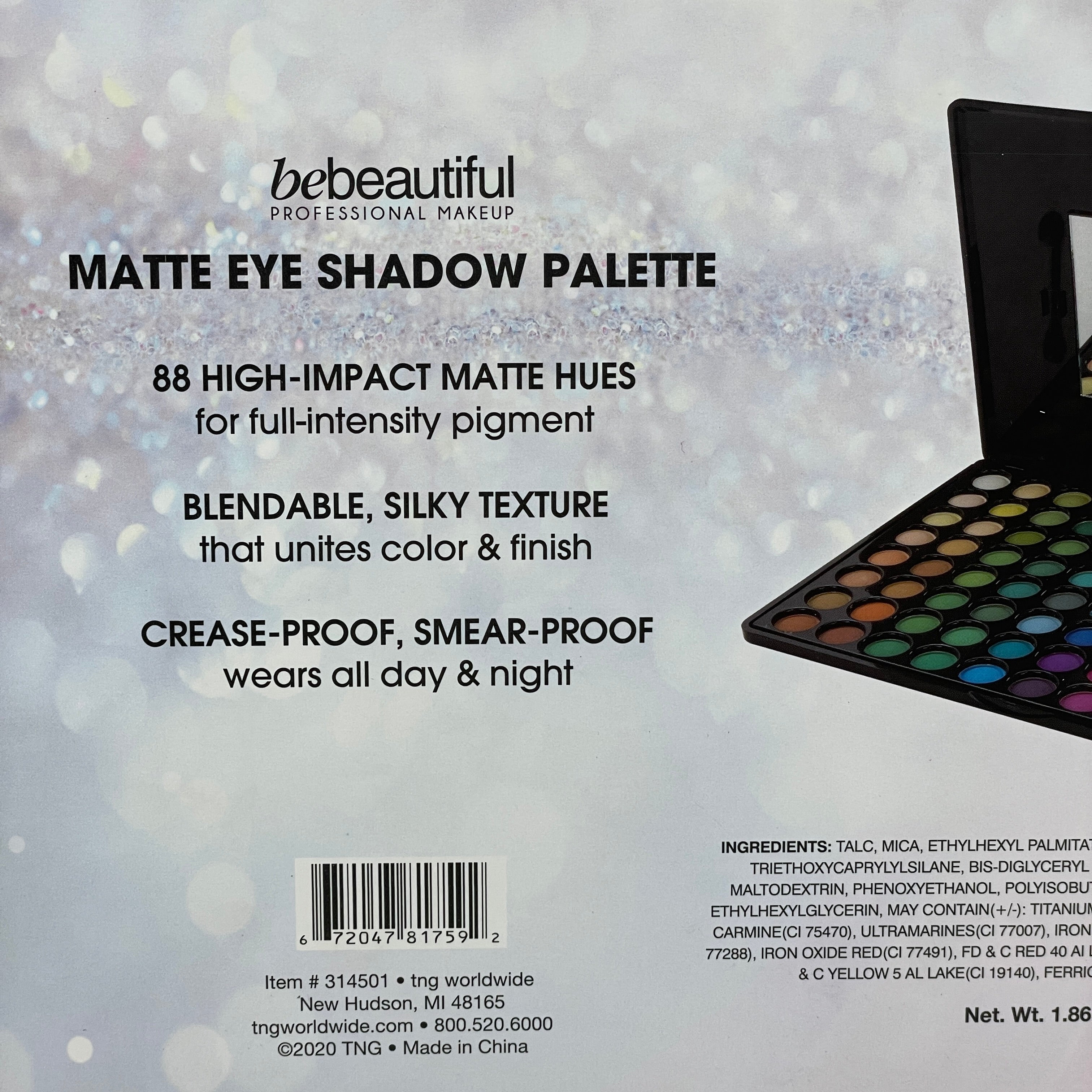 BEBEAUTIFUL (2 PACK) Professional Makeup Eye Shadow 88 Matte Palette 314501