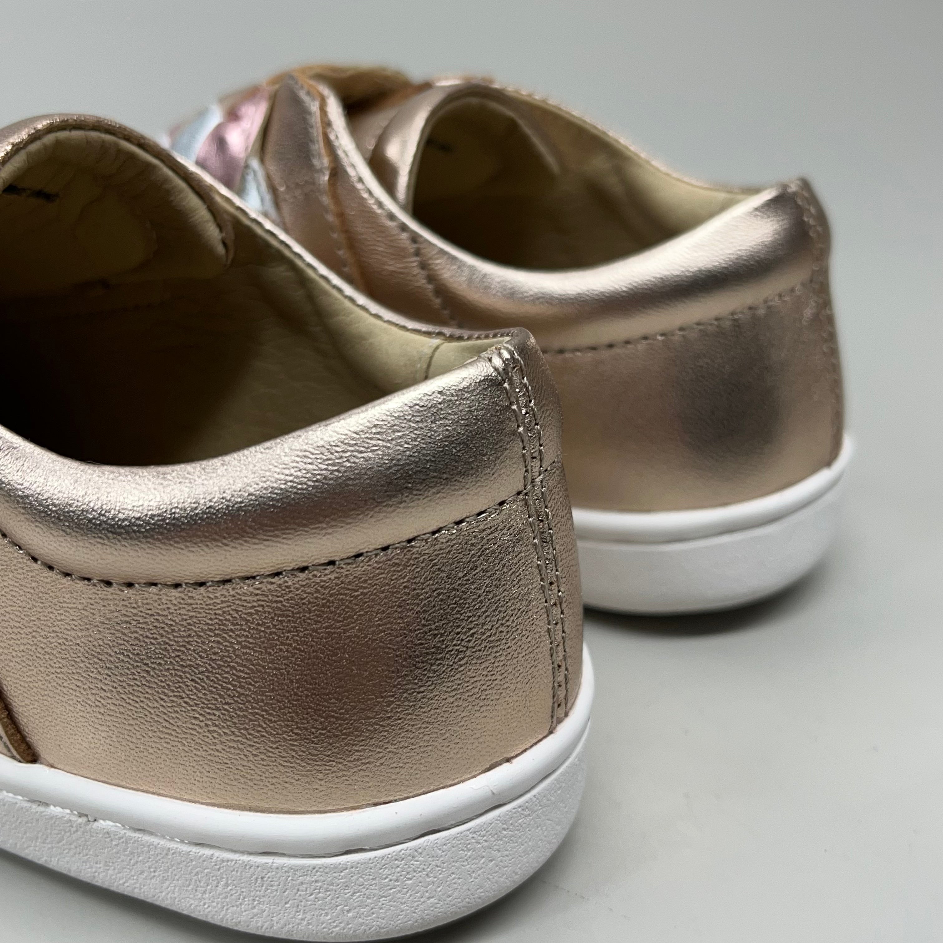 OLD SOLES Igster Sneakers Kid's Leather Shoe Sz 22 US 6 Copper/Silver/Pink Frost #6132