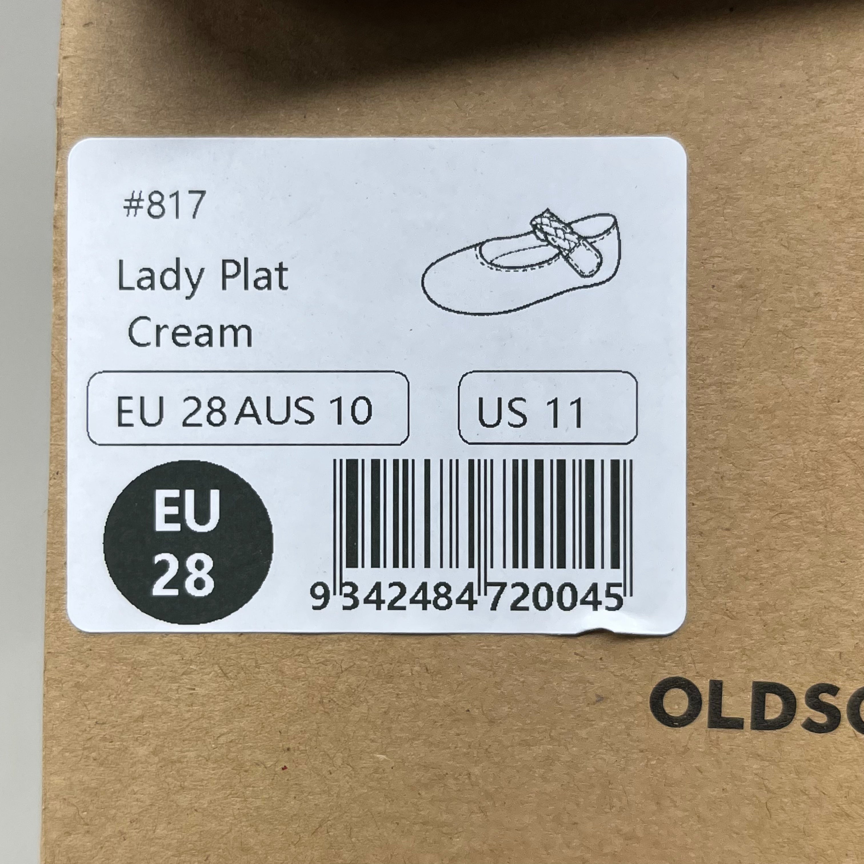 OLD SOLES Lady Plat Braided Strap Leather Shoe Kid’s Sz 28 US 11 Cream #817