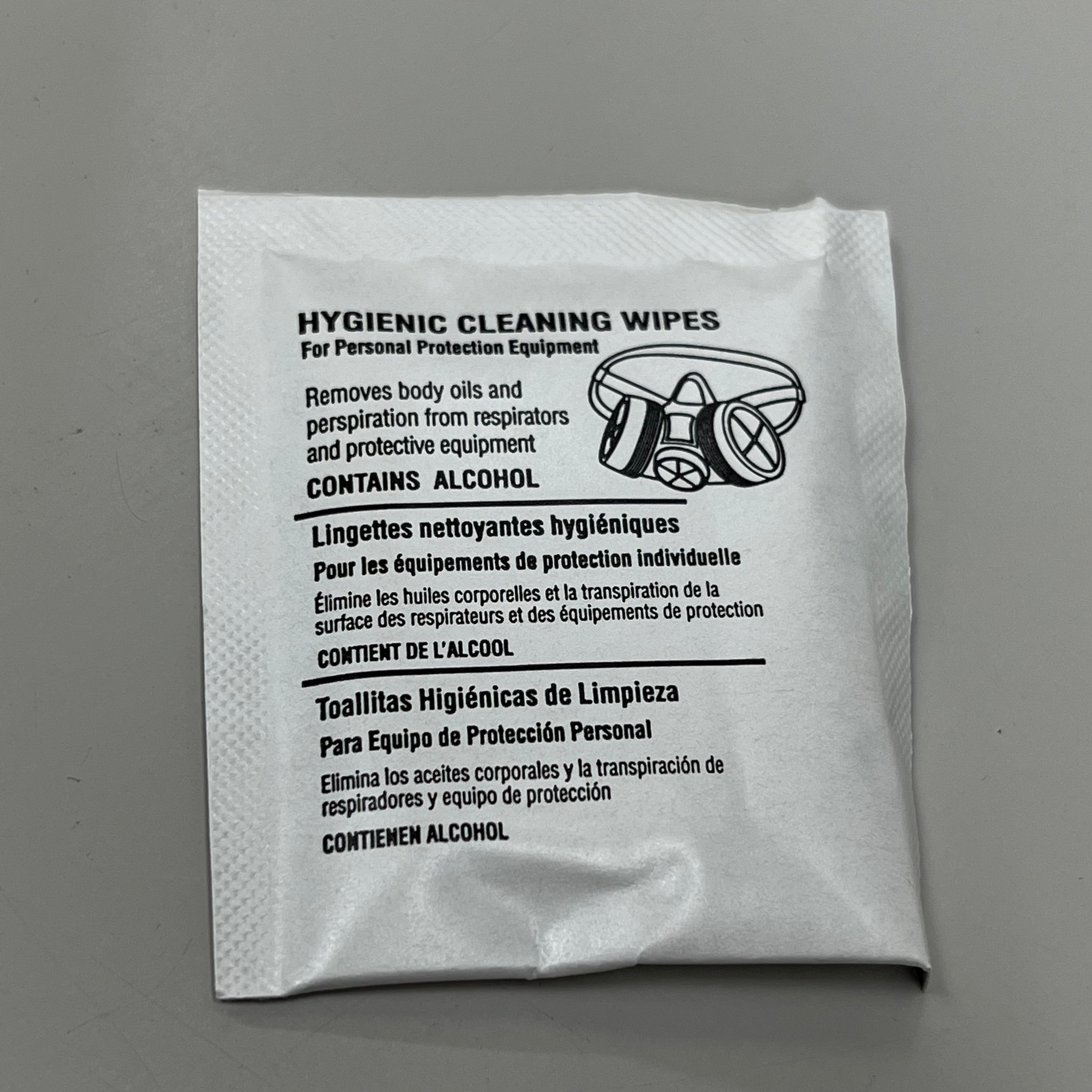 CONDOR Non-Alcoholic Personal Respirator Cleaning Pad 100 Pads Yellow 22PN88 (New)