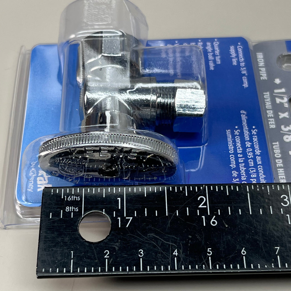 PLUMB PAK 6-PACK! Quarter Turn Angle Ball Valve 1/2" 3/8" Silver PP51PCLF