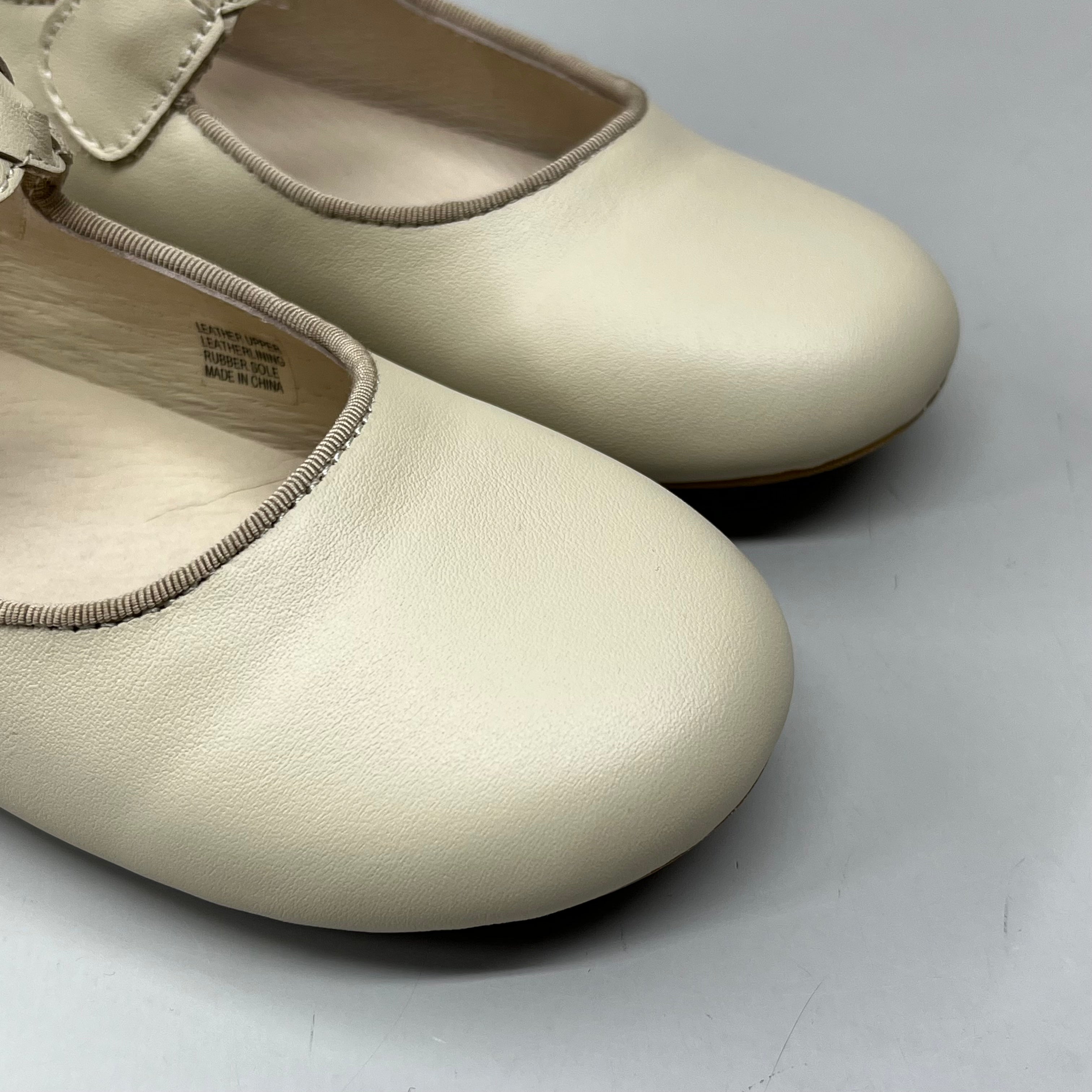 OLD SOLES Lady Plat Braided Strap Leather Shoe Kid’s Sz 29 US 12 Cream #817