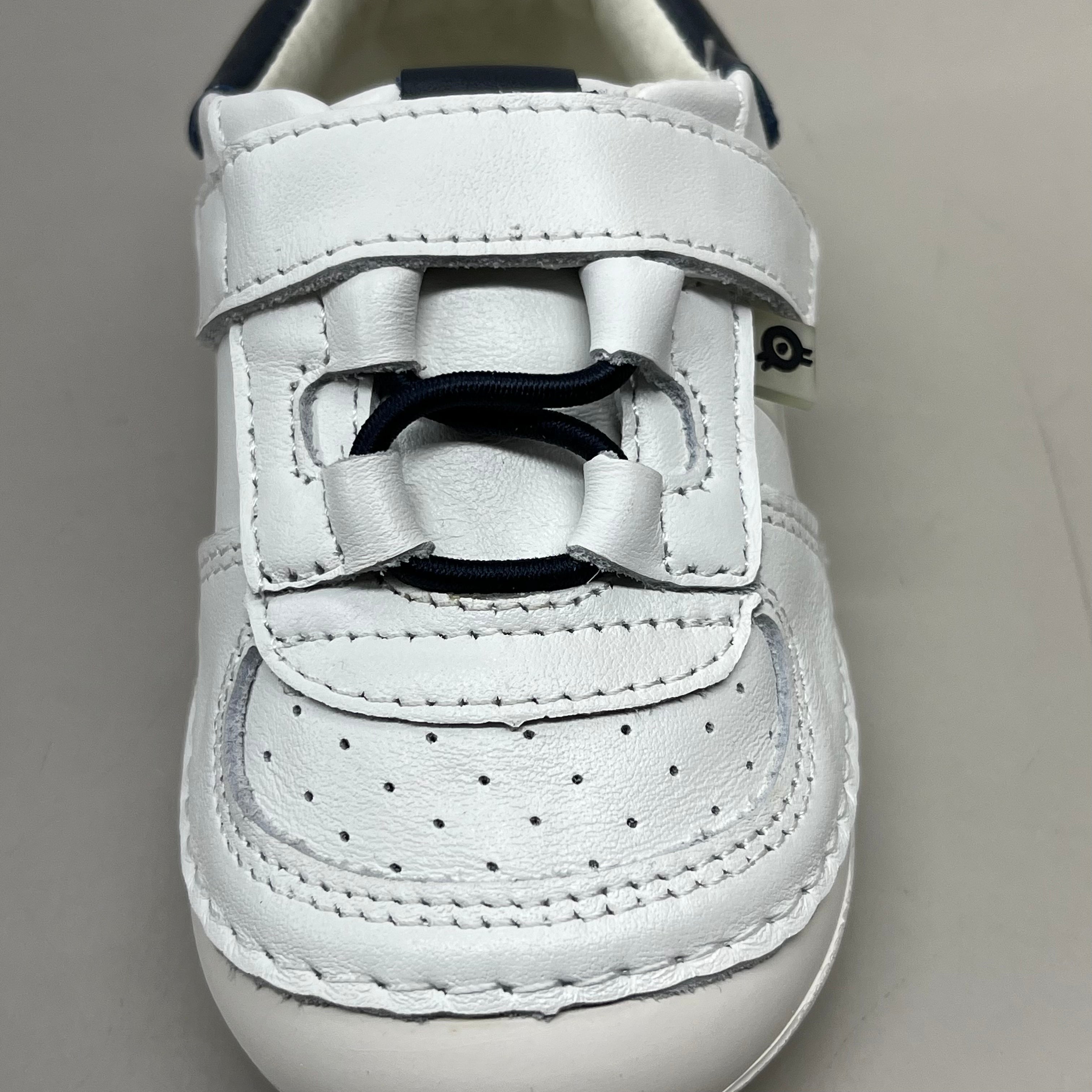 OLD SOLES Baby Rebel Pave Leather Shoe Sz 21 US 5 Snow/Navy #4090