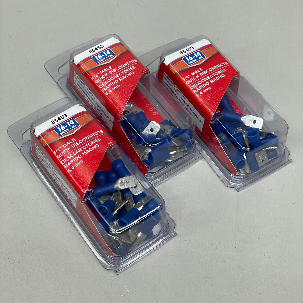 DORMAN (3 PACK) 16-14 Gauge Blue 1/4" Male Quick Disconnector 85453