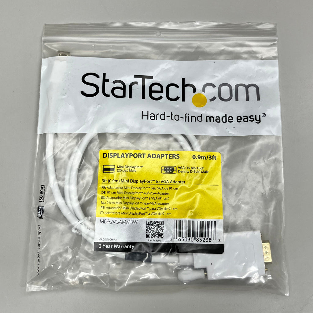 STARTECH.COM (2PK!) DisplayPort to VGA Adapter Converter Cable 3ft/0.9m White