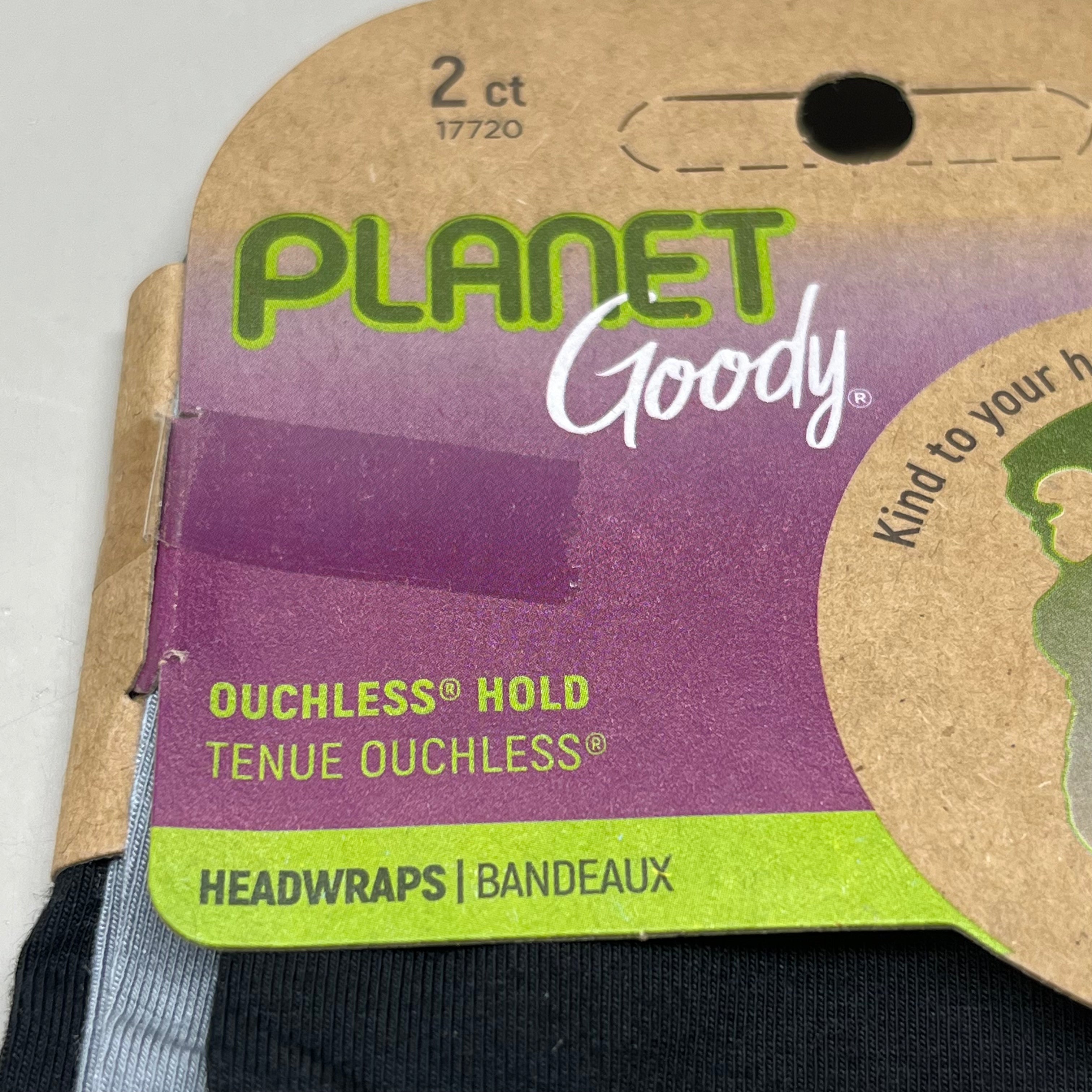 GOODY Ouchless Hold Head Wraps 9" Black/Grey 3001545