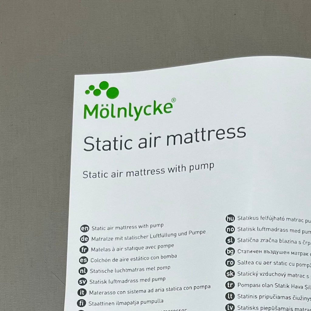 MOLNLYCKE Inflatable Static Air Mattress w/ Hand Pump Twin Teal 1400102