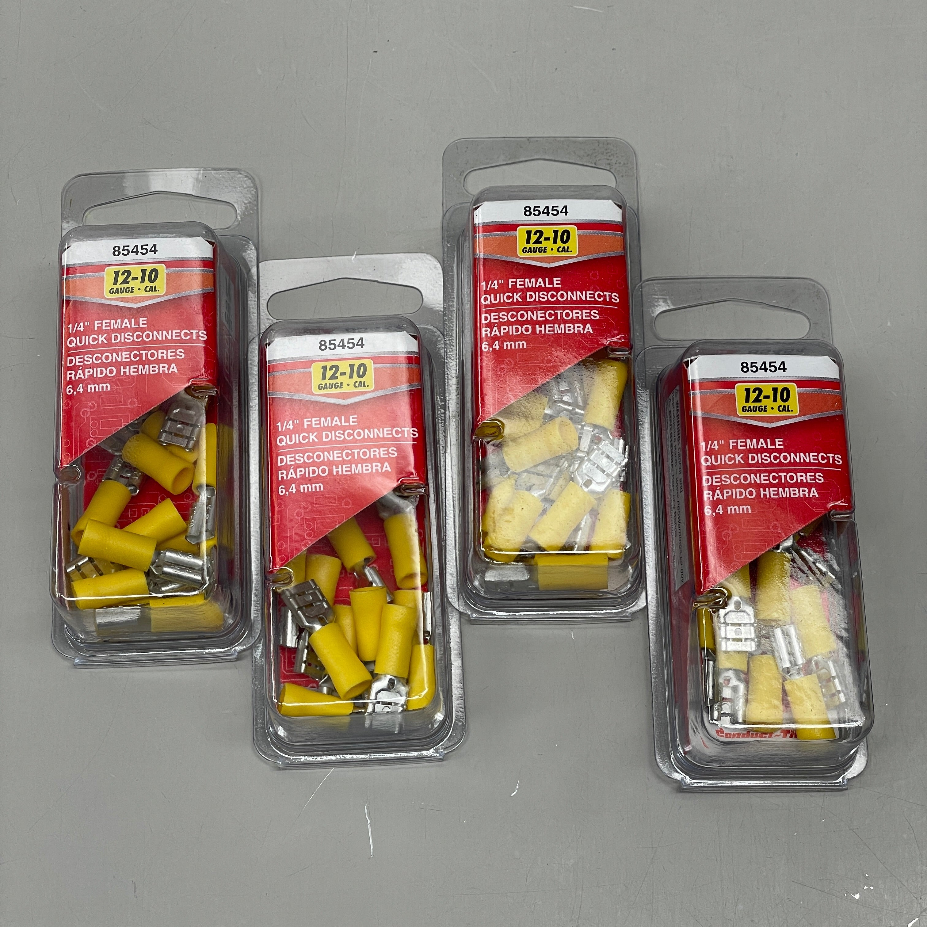 DORMAN (4 PACK) 12-10 Gauge Yellow 1/4" Female Quick Disconnector 85454