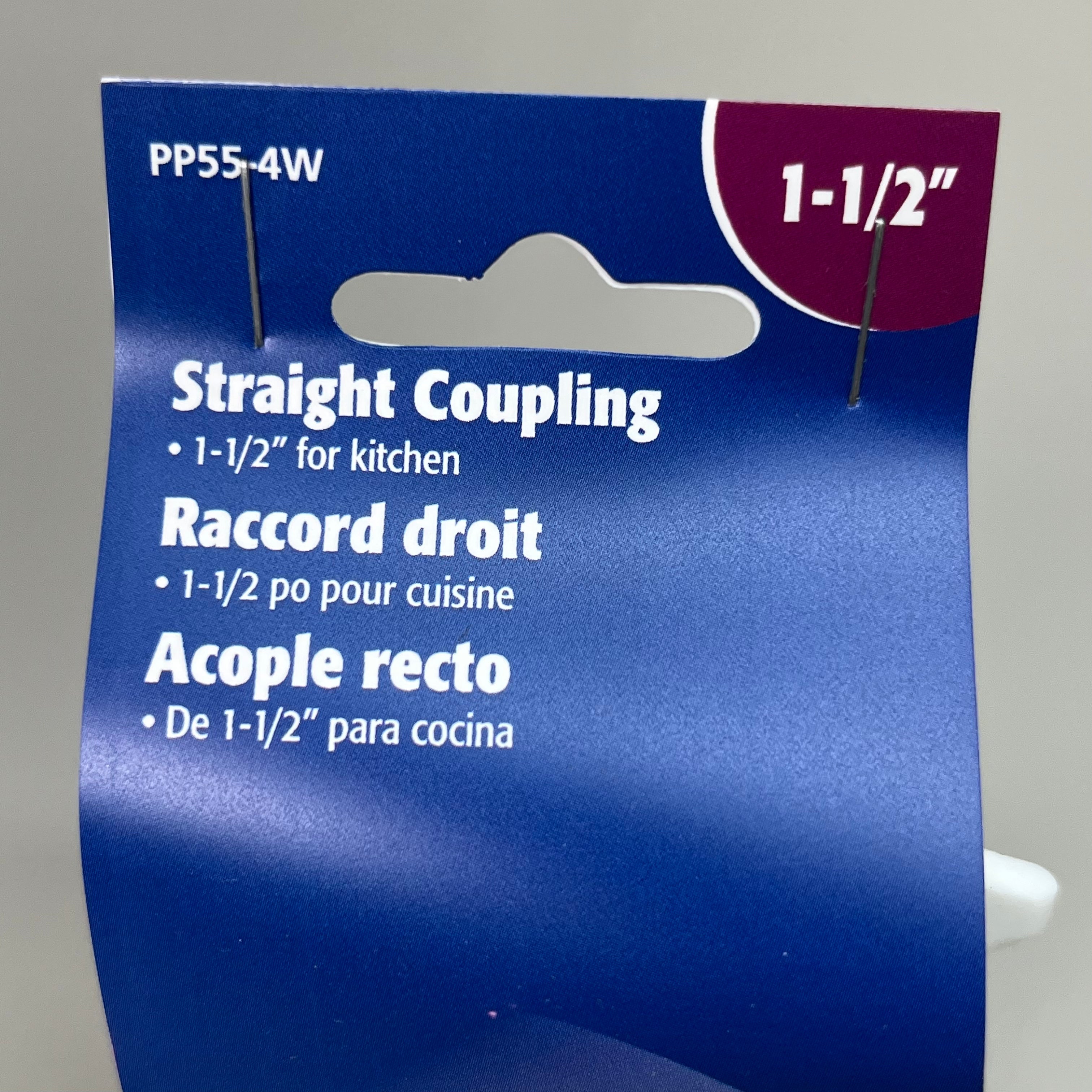 PLUMB PAK 5-PACK! Ext Straight Coupling Slip Joint 1 1/2" White PP55-4W