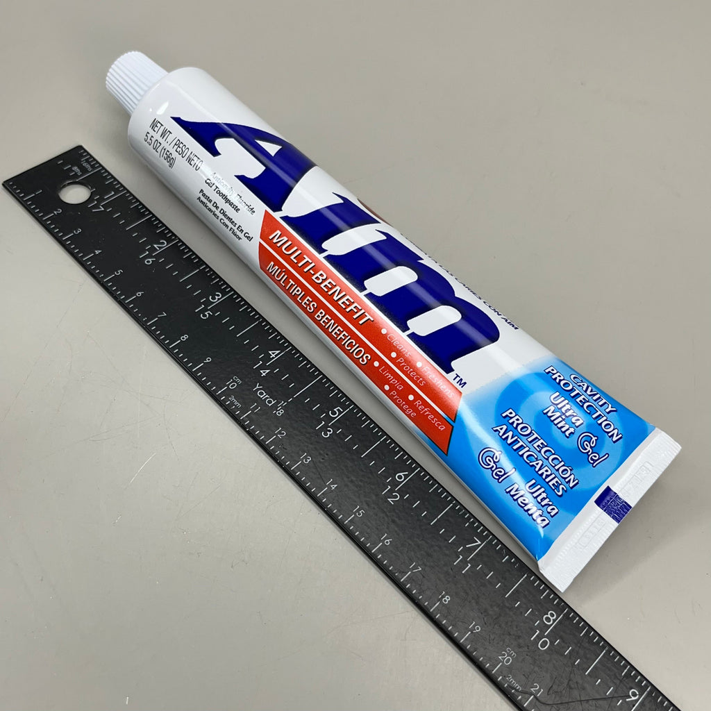 AIM 12-PACK! Multi-Benefit Cavity Protection Gel Toothpaste Ultra Mint 5.5 oz. BB 03/27 70505178
