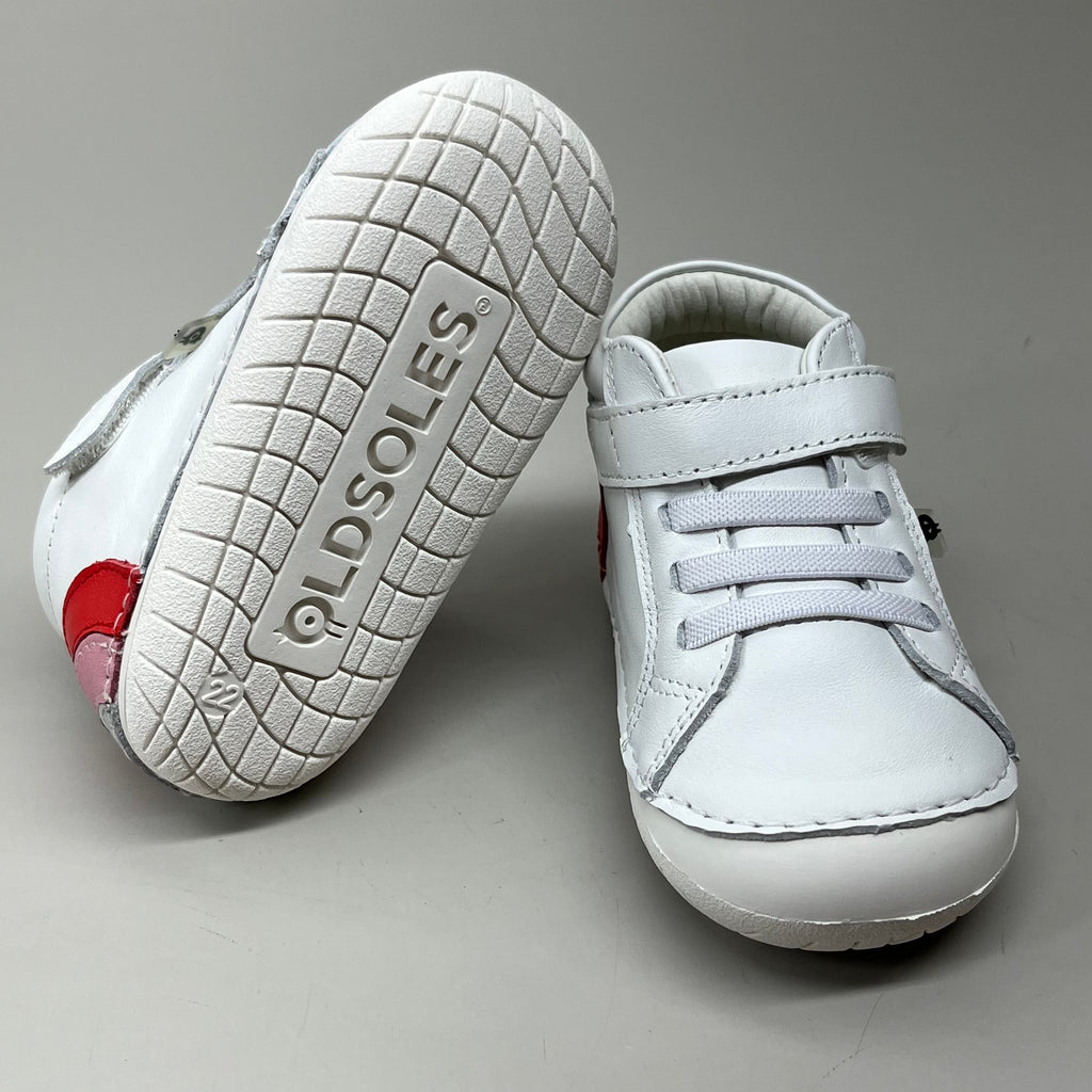 OLD SOLES Baby Champster Leather Shoe Sz 19 US 3 Snow/Red/ Pink/Silver #4091