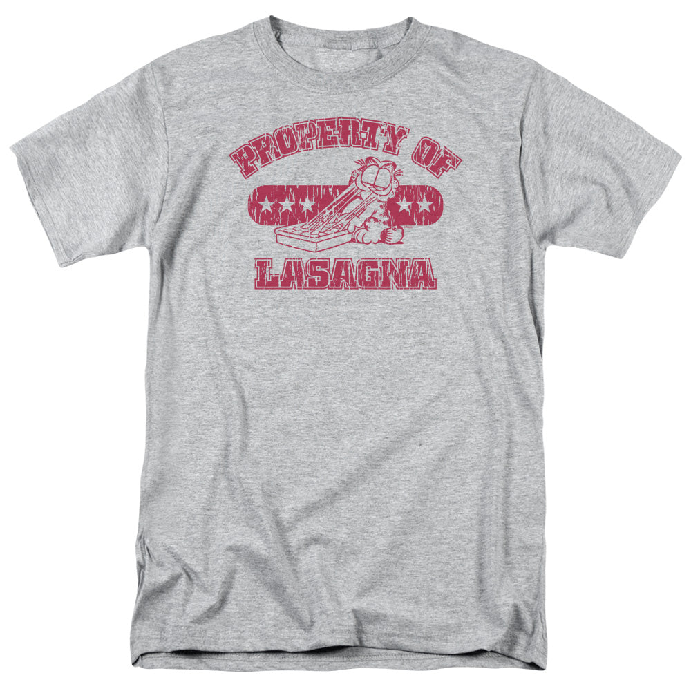 Garfield Property Of Lasagna Mens T Shirt Athletic Heather Officially Licensed