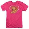 Garfield Cute N Cuddly Mens T Shirt Hot Pink Officially Licensed