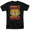 Garfield Dont Know Dont Care Mens T Shirt Black Officially Licensed