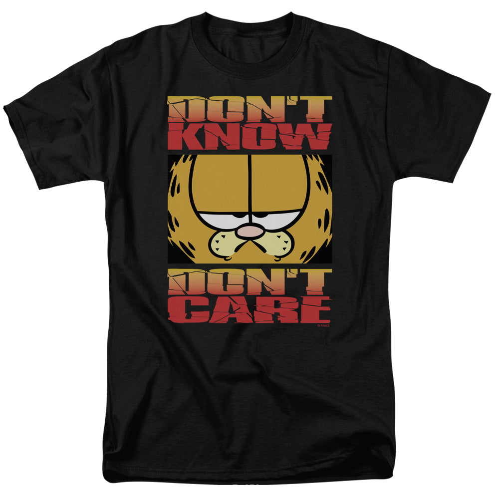 Garfield Dont Know Dont Care Mens T Shirt Black Officially Licensed