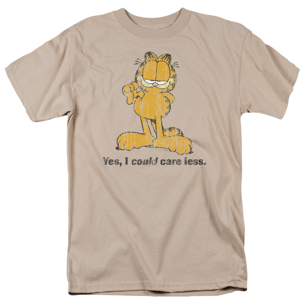Garfield Yes I Could Care Less Mens T Shirt Sand Officially Licensed